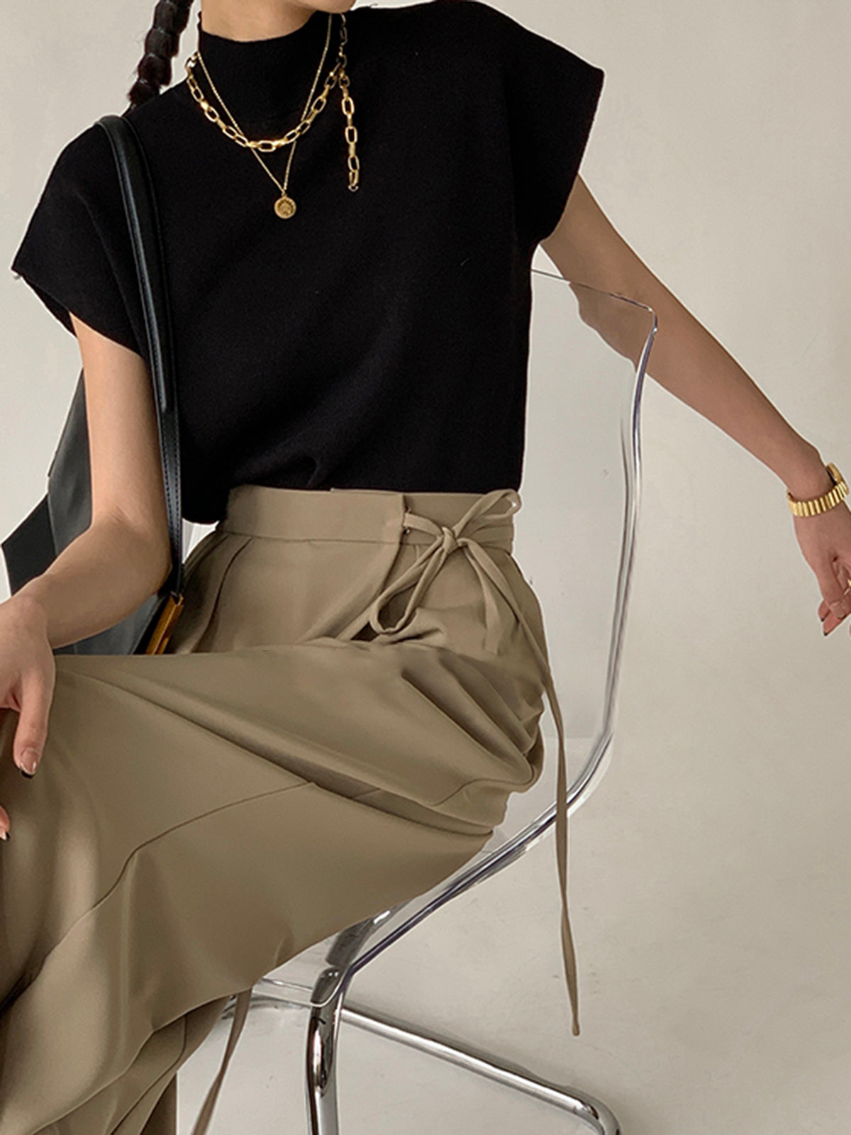 Stellara – Kvinders kortærmede casual top med mock neck