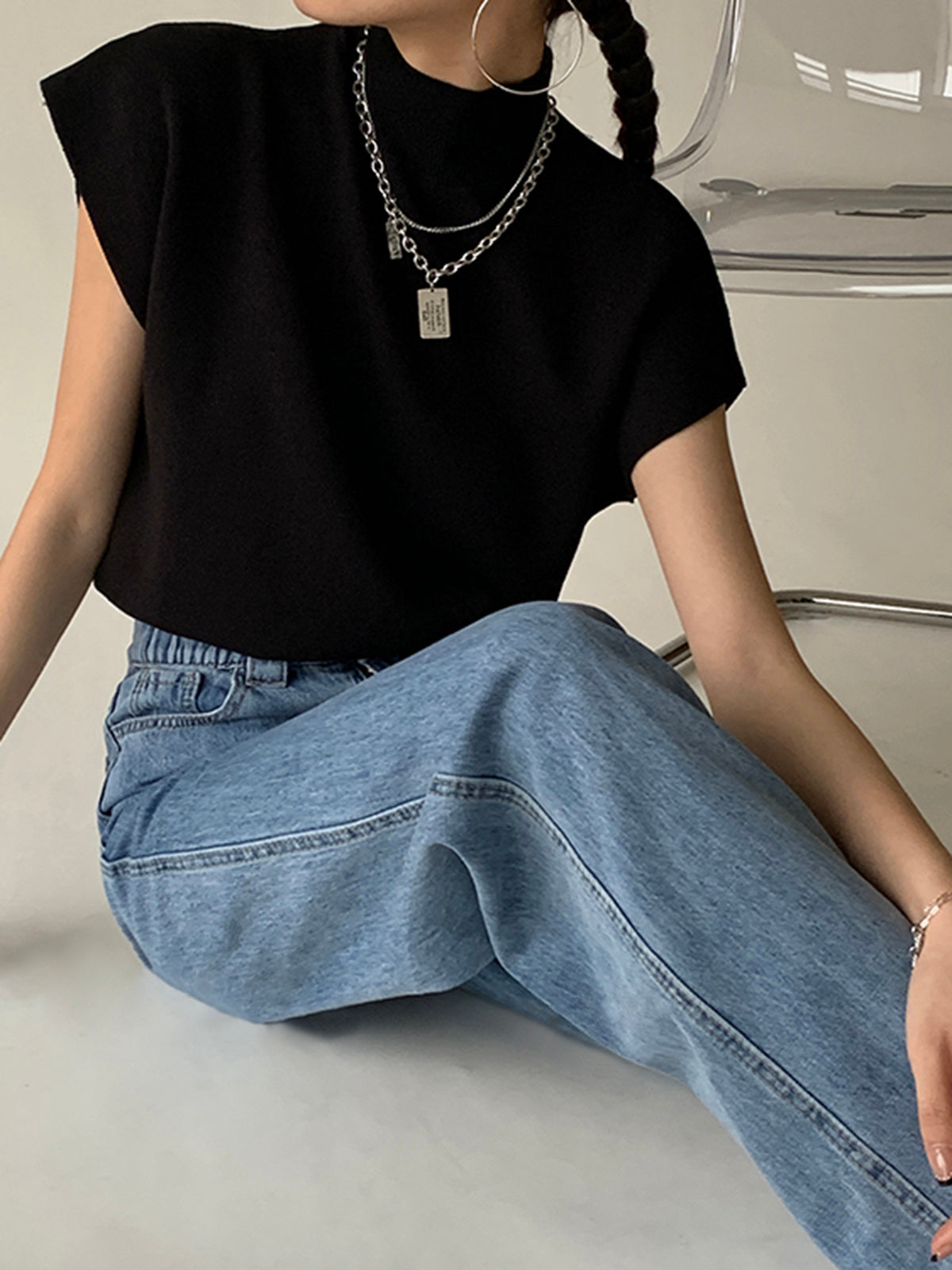 Stellara – Kvinders kortærmede casual top med mock neck