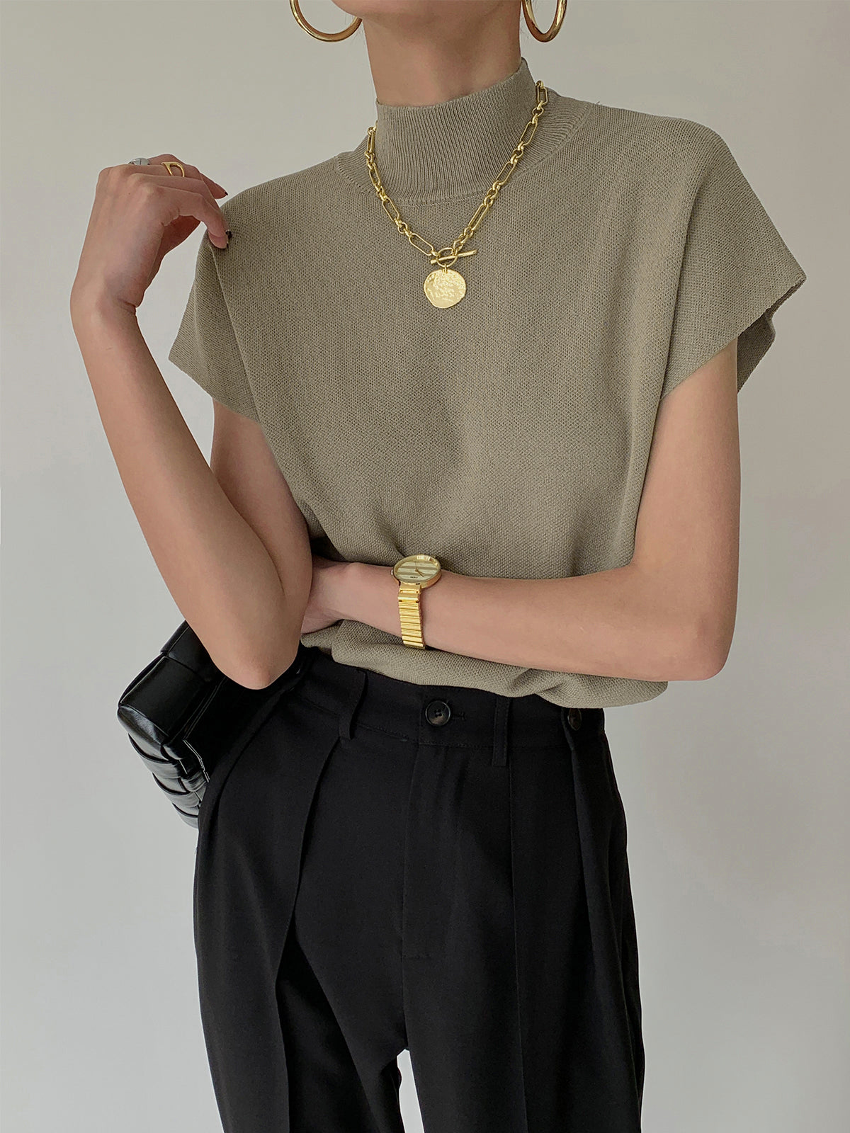 Stellara – Kvinders kortærmede casual top med mock neck