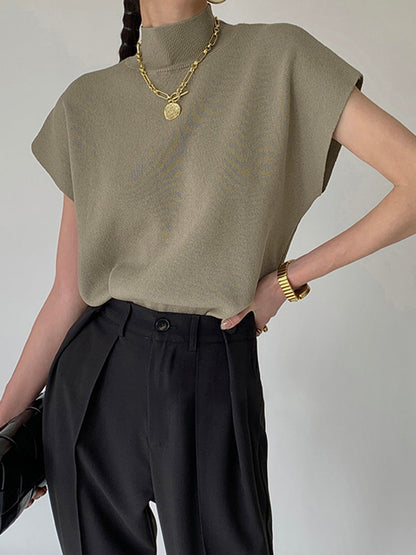 Stellara – Kvinders kortærmede casual top med mock neck
