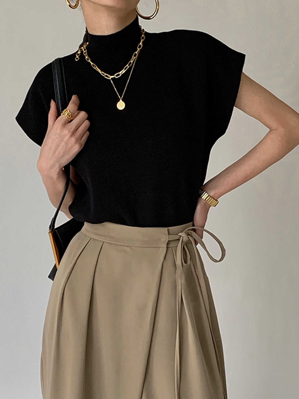 Stellara – Kvinders kortærmede casual top med mock neck