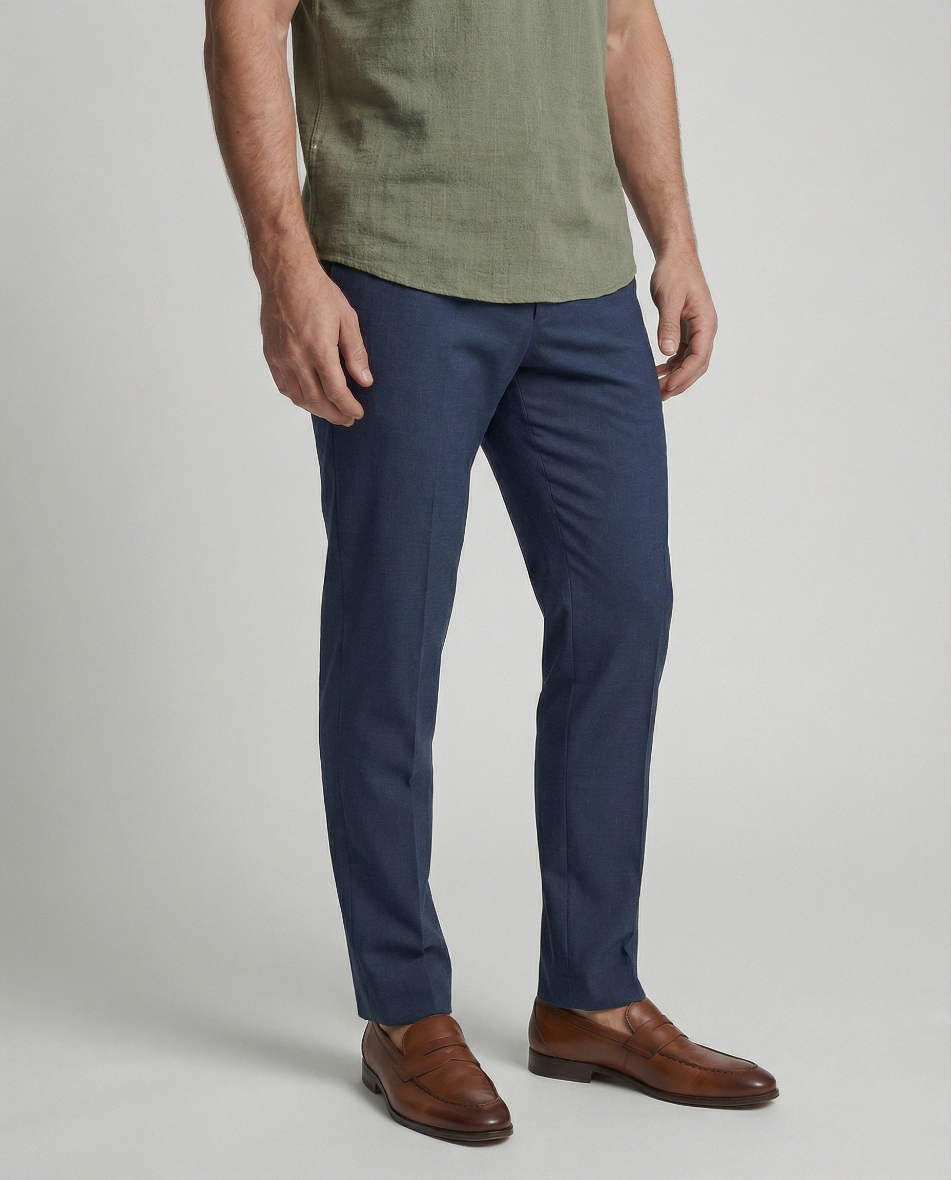 Men's Linen Short Sleeve Mandarin Collar Shirt - Image 4