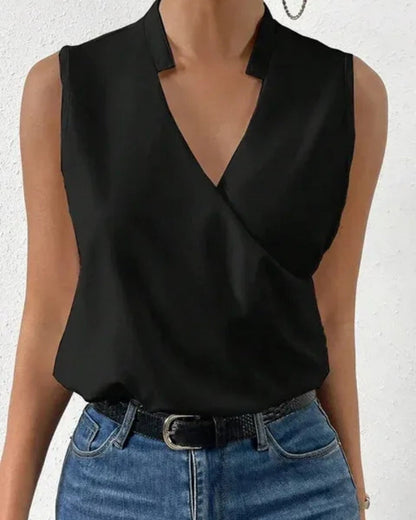 Alvaria - Bluza de vară fără mâneci cu decolteu în V