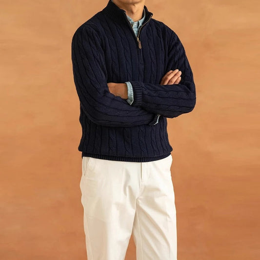 Straven – Pull pour homme à col montant avec finition texturée