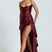 Women Satin Maxi Dress Spaghetti Strap Slit - Image 5