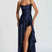 Women Satin Maxi Dress Spaghetti Strap Slit