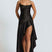 Women Satin Maxi Dress Spaghetti Strap Slit - Image 2