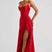 Women Satin Maxi Dress Spaghetti Strap Slit - Image 3