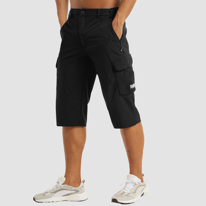 Stephen – Short cargo pour homme à poches, longueur genou