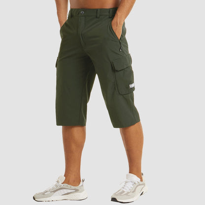Stephen – Short cargo pour homme à poches, longueur genou