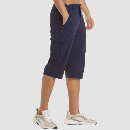 Stephen – Short cargo pour homme à poches, longueur genou