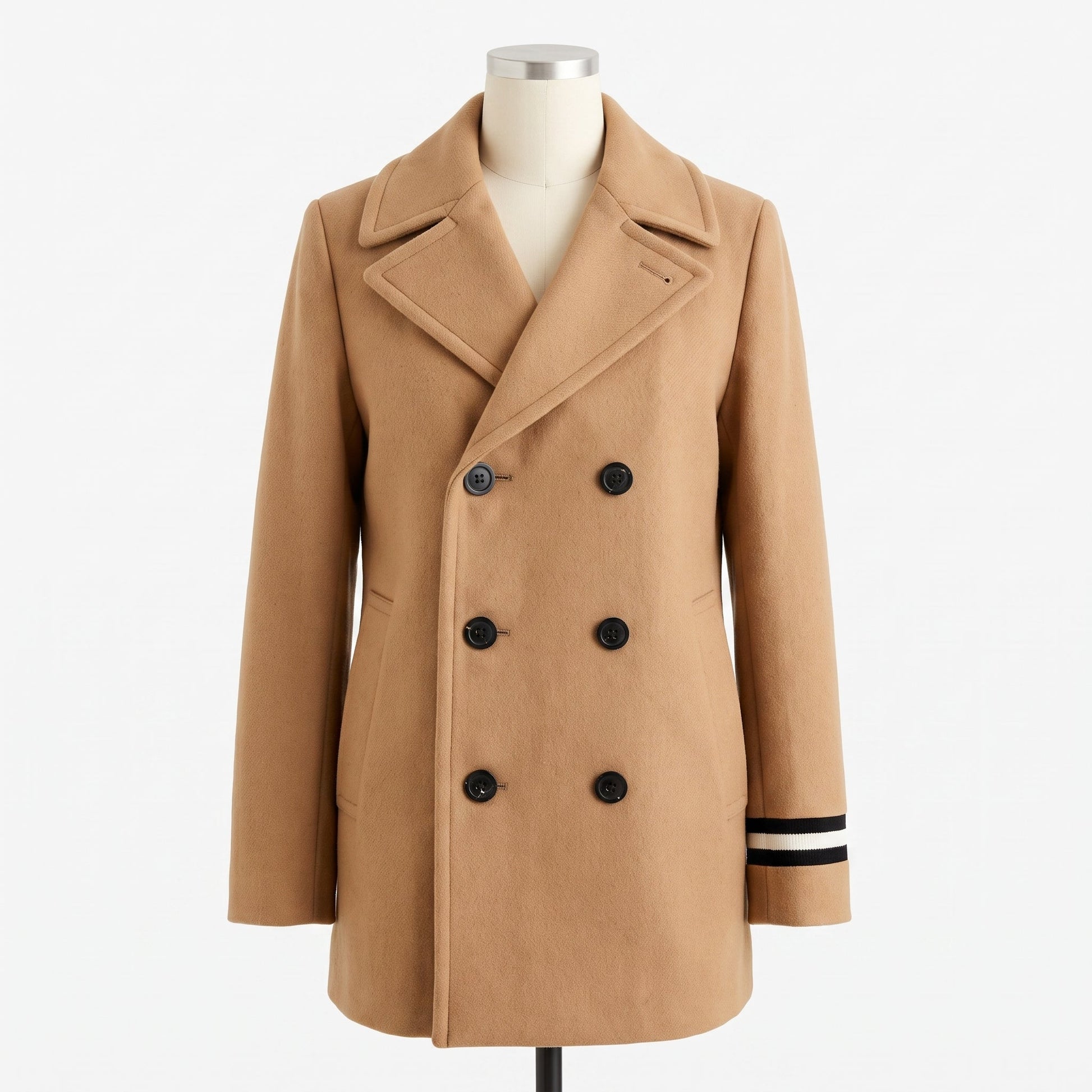 Men's Cropped Double-Breasted Trench Coat Wide Lapels - Image 6