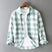 Men's Long Sleeve Plaid Button Up Shirt Spread Collar - Image 3