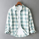 Men's Long Sleeve Plaid Button Up Shirt Spread Collar - Image 3