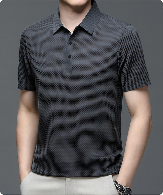 Sevren – Polo texturé à manches courtes pour homme