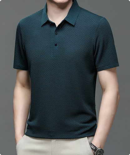 Sevren – Polo texturé à manches courtes pour homme