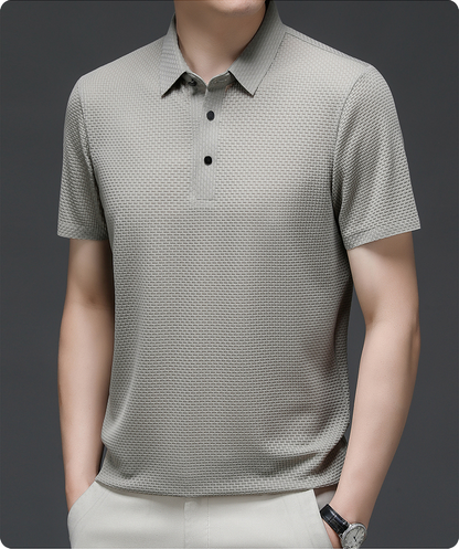 Sevren – Polo texturé à manches courtes pour homme