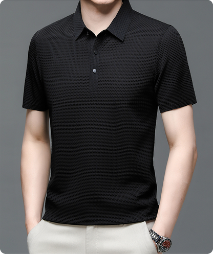 Sevren – Polo texturé à manches courtes pour homme