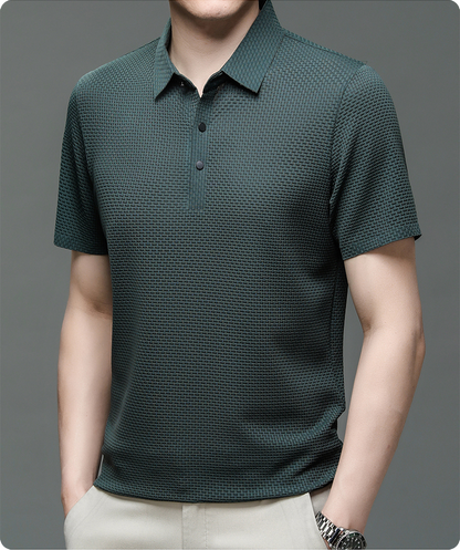 Sevren – Polo texturé à manches courtes pour homme