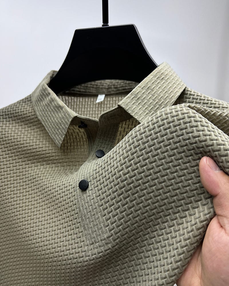 Sevren – Polo texturé à manches courtes pour homme