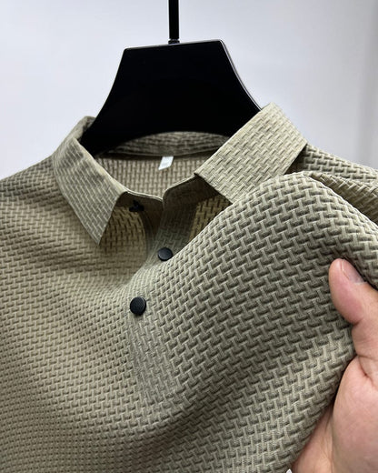 Sevren – Polo texturé à manches courtes pour homme