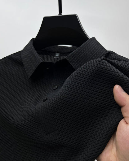 Sevren – Polo texturé à manches courtes pour homme