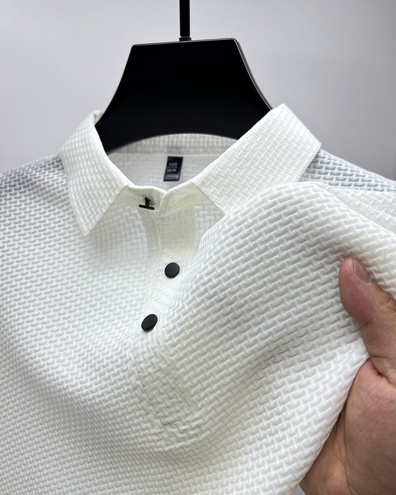Sevren – Polo texturé à manches courtes pour homme