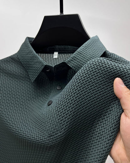 Sevren – Polo texturé à manches courtes pour homme