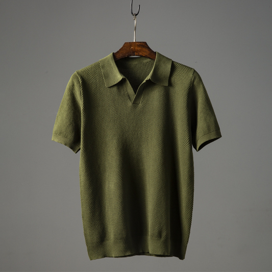 Simaro – Polo classique texturé à manches courtes