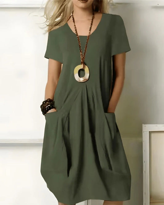 Caelli - Womens Midi Summer Dress With Pockets