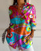 Virela - Damebluse med langærmet allover-print