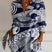 Virela - Damebluse med langærmet allover-print