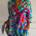 Virela - Damebluse med langærmet allover-print