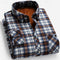 Men's Warm Checked Shirt with Brushed Lining and Chest Pocket