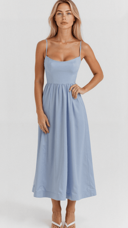 Women Spaghetti Strap A-Line Midi Dress - Image 2