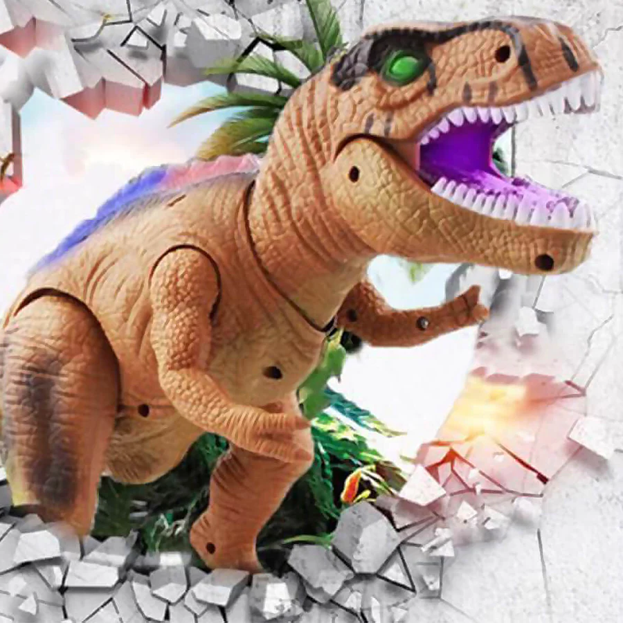 RC Walking Roaring Dinosaur Toy Lights Sounds - Image 3