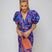 Evara - Pleated Sleeve Colourful Dress