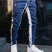 Zaviero - Pantalon de jogging homme à rayures contrastées