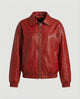 Serenna - Womens Casual Leather Jacket With Studs