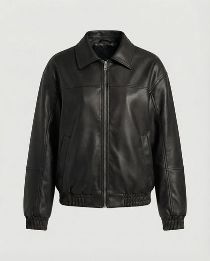 Serenna - Chaqueta casual de cuero para mujer con tachuelas