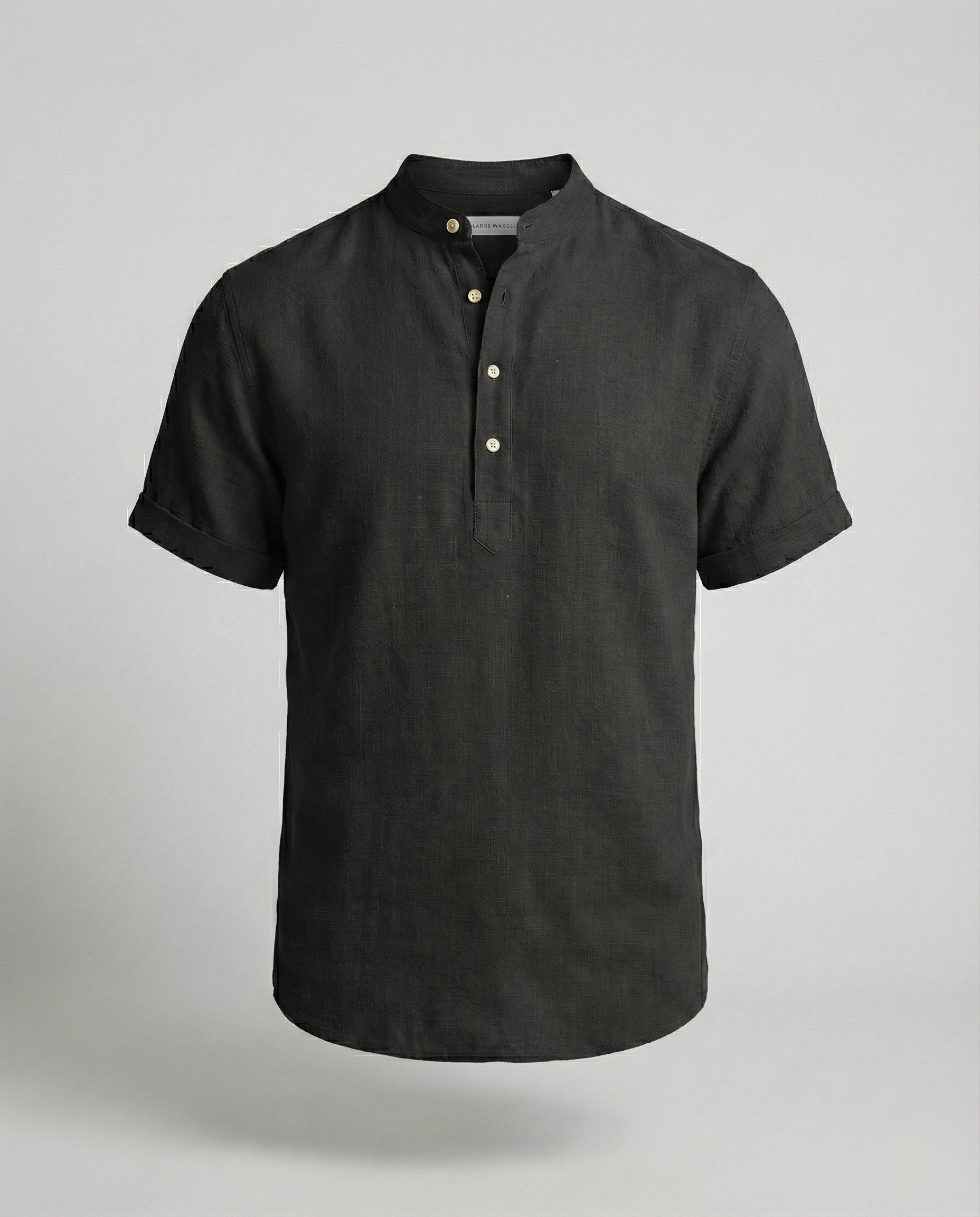 Men's Linen Short Sleeve Mandarin Collar Shirt - Image 9