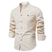 Tavionn - Chemise homme à manches longues avec col montant
