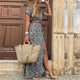Women Paisley Belted Casual Maxi Dress Summer Boho - Image 3