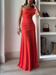 Orlaith – Robe de soirée asymétrique froncée