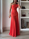 Orlaith – Vestido de noche asimétrico con fruncidos
