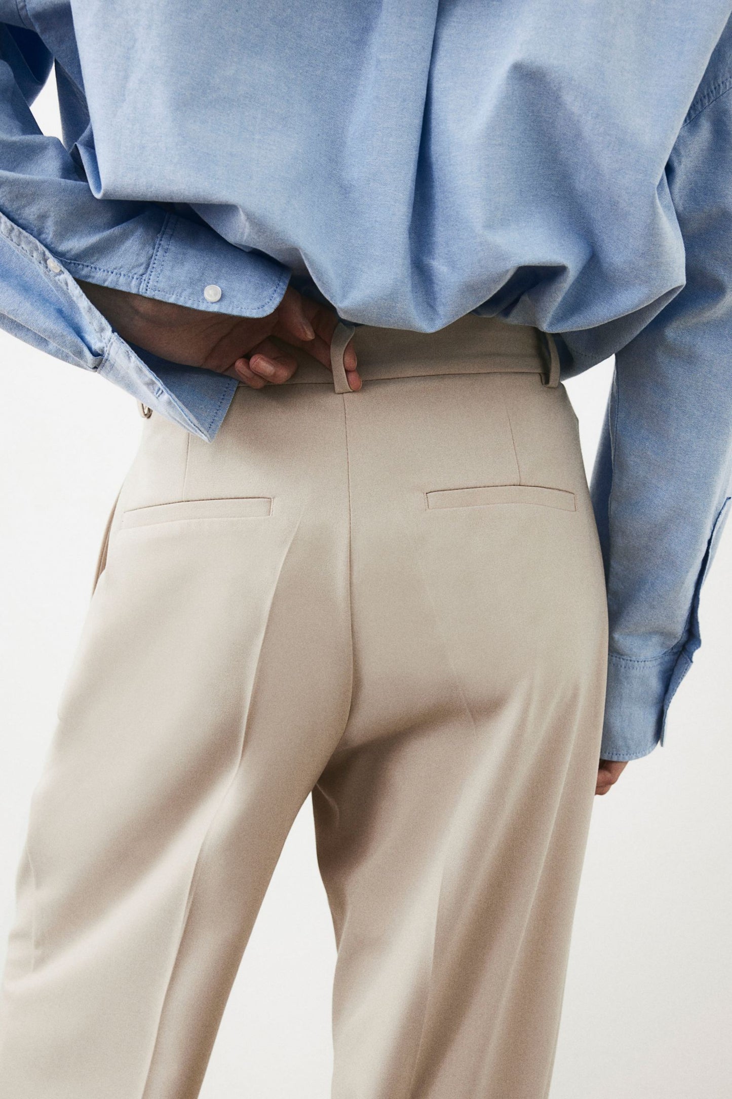 Erissa - Wide Leg Straight Cut Pleated Ladies Trousers