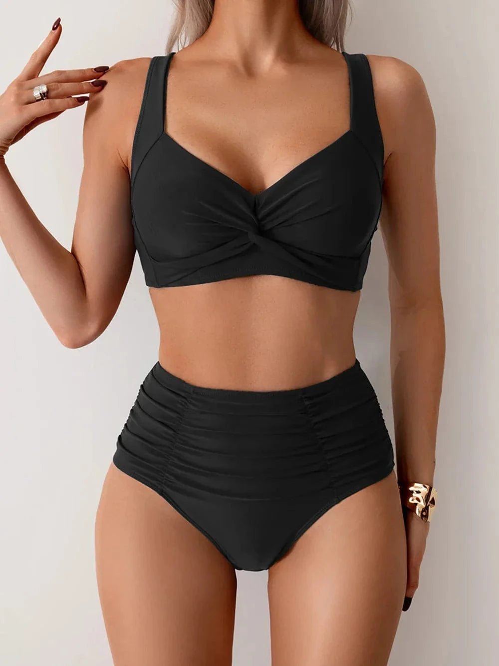 Women High Waisted Bikini Set Two Piece Tummy Control Swimsuit
