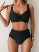 Women High Waisted Bikini Set Two Piece Tummy Control Swimsuit