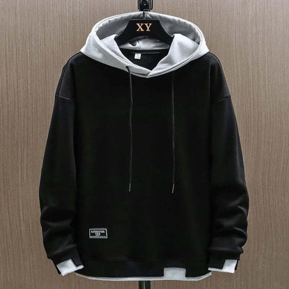 Kavren – Felpa con cappuccio oversize da uomo con cappuccio a contrasto