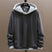 Kavren – Felpa con cappuccio oversize da uomo con cappuccio a contrasto